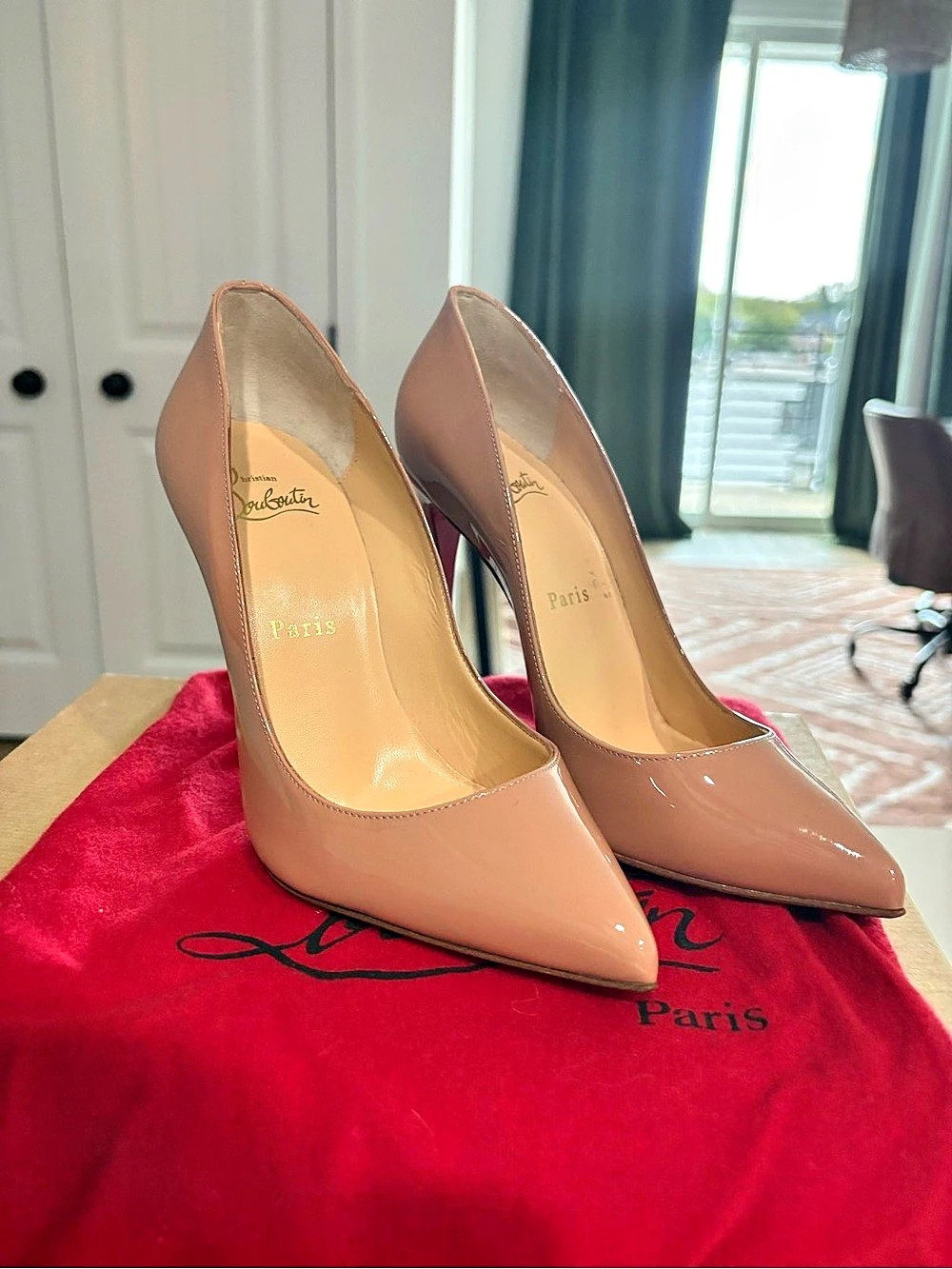 Christian Louboutin Pigalle Follies 100 Patent Pumps in Pink EU 36.5